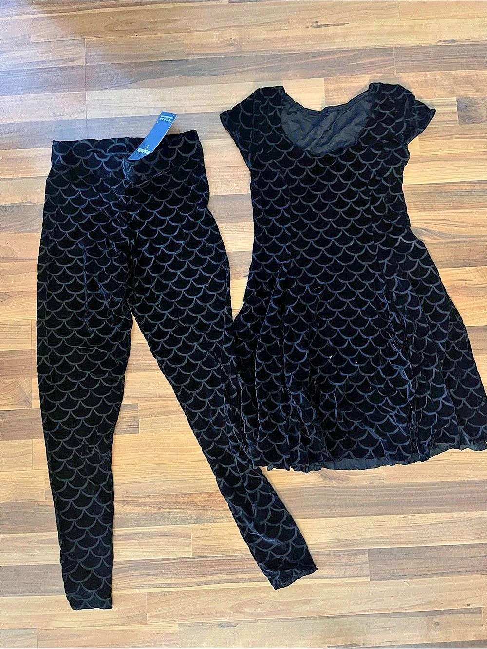 Blackmilk Black Velvet Mermaid Mini Dress & Pants Set NWT